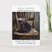 Pretty Black Rose on Rustic Chair | Anniversary カード (正面)