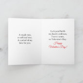 Pretty Black Rose on Rustic Chair Valentine's Day カード (内部)