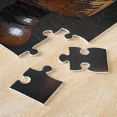 Pretty Black Rose on Rustic Chair Valentine's Day ジグソーパズル (側面)