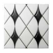 Pretty Black White Diamond Pattern タイル (正面)