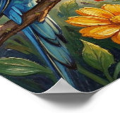 Pretty Blue and Green Parakeets ポスター (角)