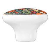 Pretty Blue and Orange Floral Folk Art セラミックノブ (側面)