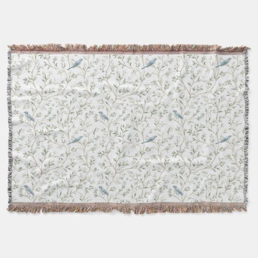 Pretty Blue Birds   スローブランケット (正面)