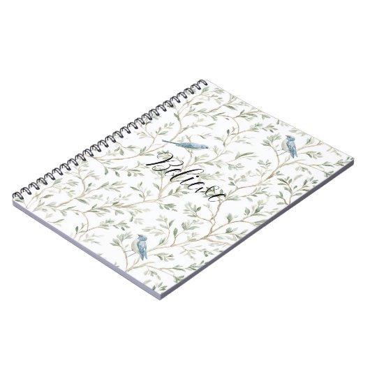 Pretty Blue Birds Believe ノートブック (左側)