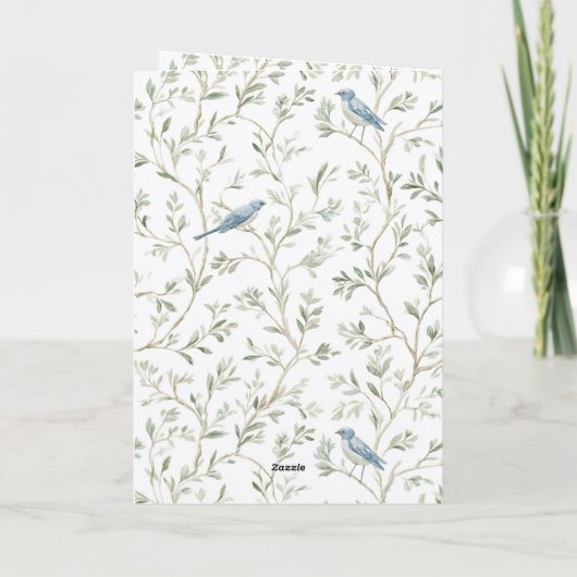 Pretty Blue Birds Birthday カード (裏面)