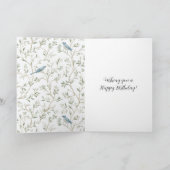 Pretty Blue Birds Birthday カード (内部)