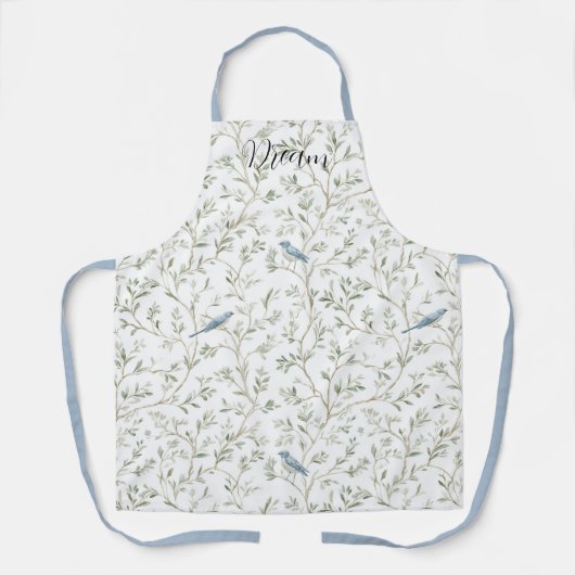 Pretty Blue Birds Dream エプロン (正面)