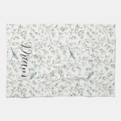 Pretty Blue Birds Dream キッチンタオル (横)