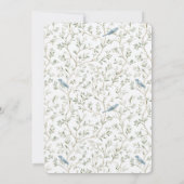 Pretty Blue Birds Dream Bridal Shower 招待状 (裏面)