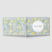 Pretty Blue Botanical Wildflower Floral Wedding ゲストブック (全面)