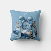 Pretty Blue Bow Bookish クッション (正面)