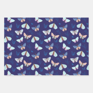 Pretty blue Butterfly Wrapping Paper ラッピングペーパーシート