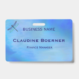 Pretty Blue Dragonfly Business Artist Crafter  バッジ