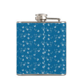 Pretty Blue Flower Pattern Personalised フラスク (裏面)