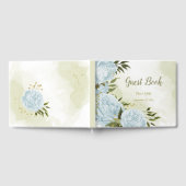 pretty blue flowers green leaves botanical ゲストブック (全面)