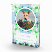Pretty Blue Green Pet Cat Dog Memorial Keepsake フォトブロック (右)