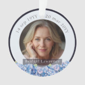 Pretty Blue Hydrangea Flowers Remembrance Memorial オーナメント (正面)