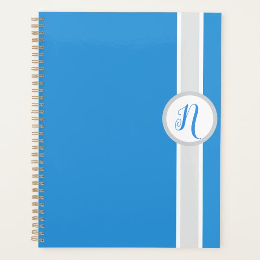 Pretty Blue Monogram Planner プランナー手帳 (正面)