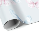 Pretty Blue Pink Butterflies Birthday ラッピングペーパー (ロールコーナー)