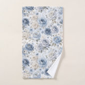 Pretty Blue Rose Floral Watercolor  バスタオルセット (ハンドタオル)
