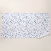 Pretty Blue White Flowers   ビーチタオル (正面)