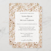 Pretty Blush Brown Floral Wedding 招待状 (正面/裏面)