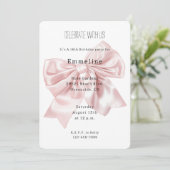 Pretty Blush Pink Bow Birthday 招待状 (スタンド正面)