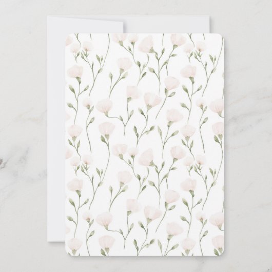 Pretty Blush Pink Floral Baby Shower 招待状 (裏面)