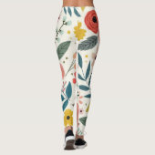 Pretty Blush Pink Floral Botanical  レギンス (裏面)