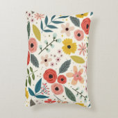 Pretty Blush Pink Floral Botanical Monogram  アクセントクッション (裏面(縦))