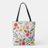 Pretty Blush Pink Floral Botanical Monogram  トートバッグ (裏面)