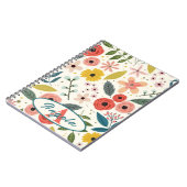 Pretty Blush Pink Floral Botanical Monogram  ノートブック (左側)
