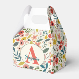 Pretty Blush Pink Floral Botanical Monogram  フェイバーボックス