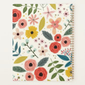 Pretty Blush Pink Floral Botanical Monogram  プランナー手帳 (裏面)