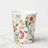 Pretty Blush Pink Floral Botanical Monogram  紙コップ (右)