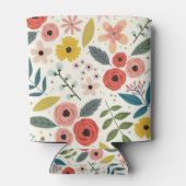 Pretty Blush Pink Floral Botanical Monogram  缶クーラー (裏面)