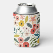 Pretty Blush Pink Floral Botanical Monogram  缶クーラー (缶裏面)