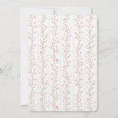 Pretty Blush Pink Floral Stripes Wedding 招待状 (裏面)