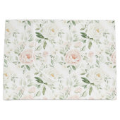pretty blush pink floral wedding ラージペーパーバッグ (正面)