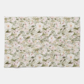 Pretty Blush Pink Flowers キッチンタオル (横)