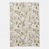Pretty Blush Pink Flowers キッチンタオル (縦)