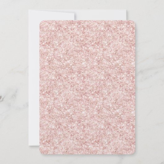 Pretty Blush Pink Glitter Birthday   招待状 (裏面)