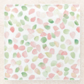 Pretty Blush Pink Mint Flower Petals   ガラスコースター (正面)