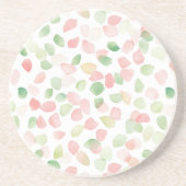 Pretty Blush Pink Mint Flower Petals   コースター (正面)