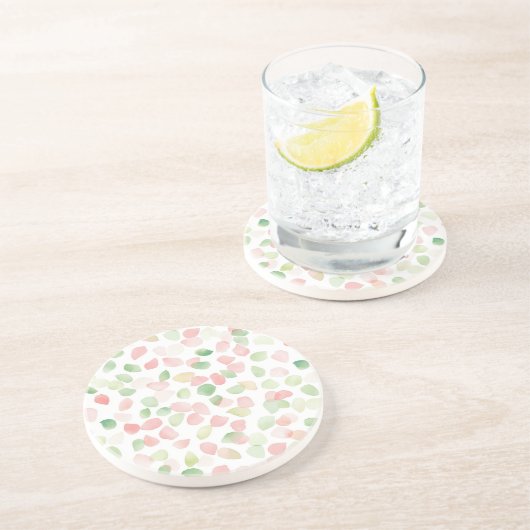 Pretty Blush Pink Mint Flower Petals   コースター (側面)