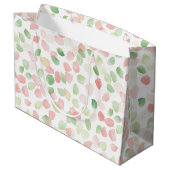 Pretty Blush Pink Mint Flower Petals Birthday ラージペーパーバッグ (裏面アングル)