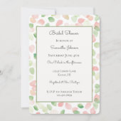 Pretty Blush Pink Mint Flower Petals Bridal Shower 招待状 (正面)