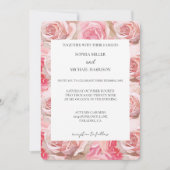 Pretty Blush Pink Roses Floral Wedding 招待状 (正面)