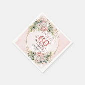 Pretty Boho Blush Pink Watercolor 60th Birthday   スタンダードカクテルナプキン (角)