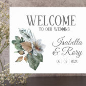 Pretty Boho Bouquet Wedding Welcome Sign Print ポスター